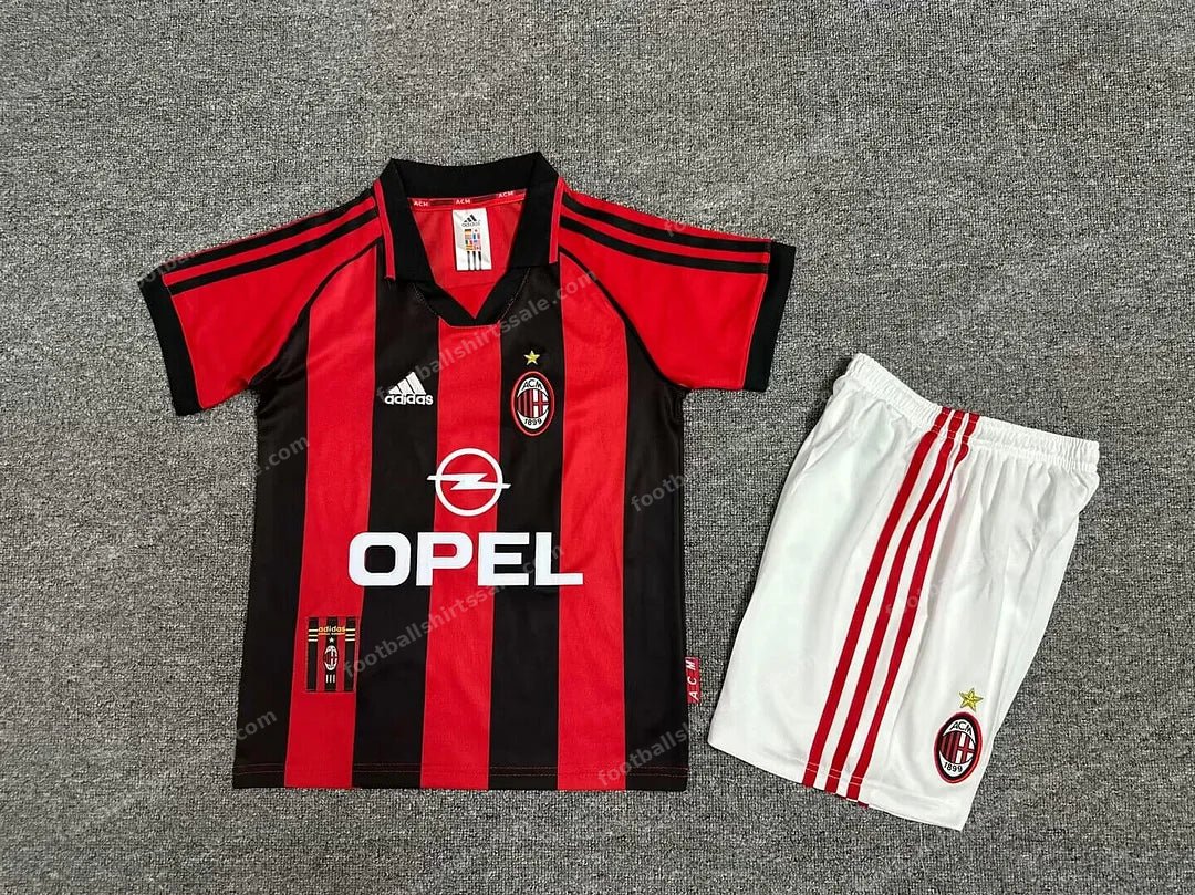 1998/1999 Retro Kids Size AC Milan Home Soccer Jersey 1:1 Thai Quality