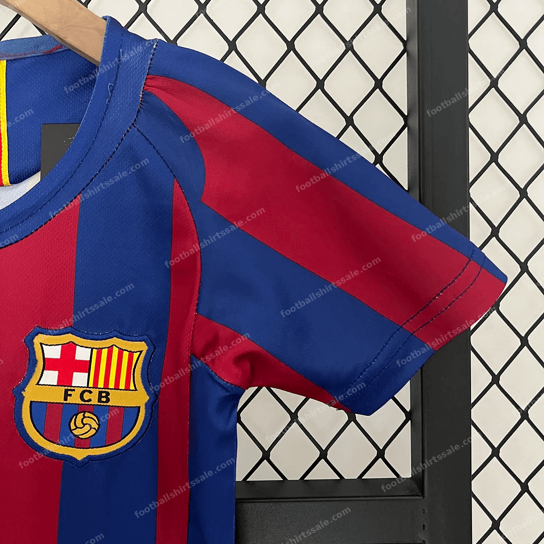 2005/2006 Retro Kids Size Barcelona Home Football Shirt 1:1 Thai Quality - Detail 3