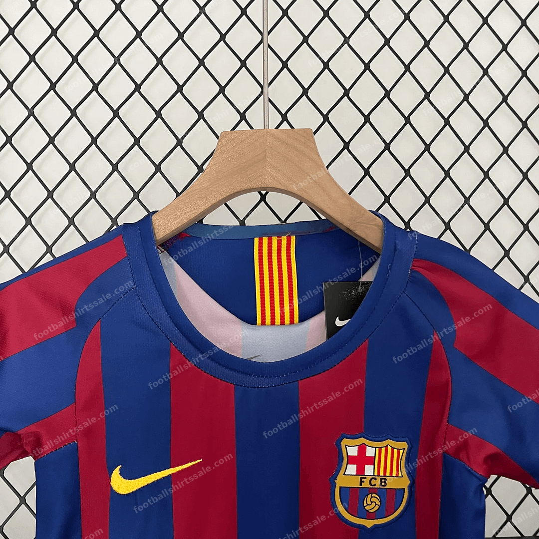 2005/2006 Retro Kids Size Barcelona Home Football Shirt 1:1 Thai Quality - Detail 4