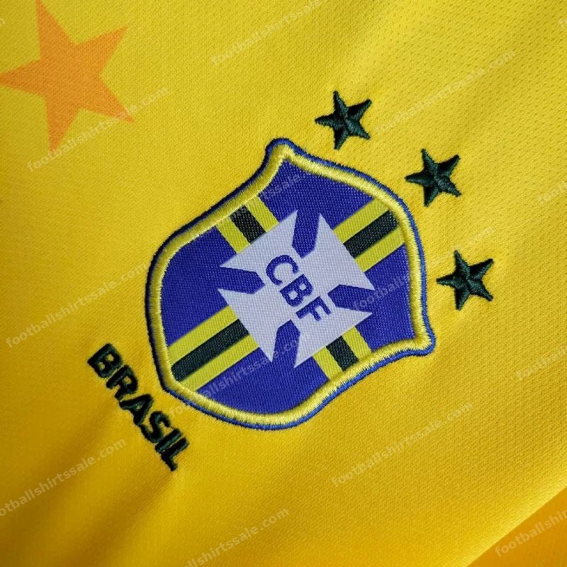1994 Retro Kids Size Brazil Home Soccer Jersey - Detail 7