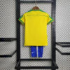 1998 Retro Kids Size Brazil Home Soccer Jersey - Detail 1
