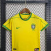 1998 Retro Kids Size Brazil Home Soccer Jersey - Detail 2