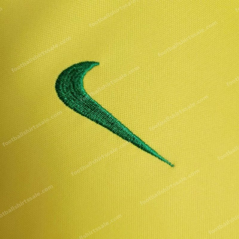 1998 Retro Kids Size Brazil Home Soccer Jersey - Detail 7
