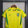 2002 Retro Kids Size Brazil Home Soccer Jersey - Detail 2