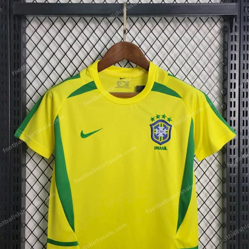 2002 Retro Kids Size Brazil Home Soccer Jersey - Detail 2