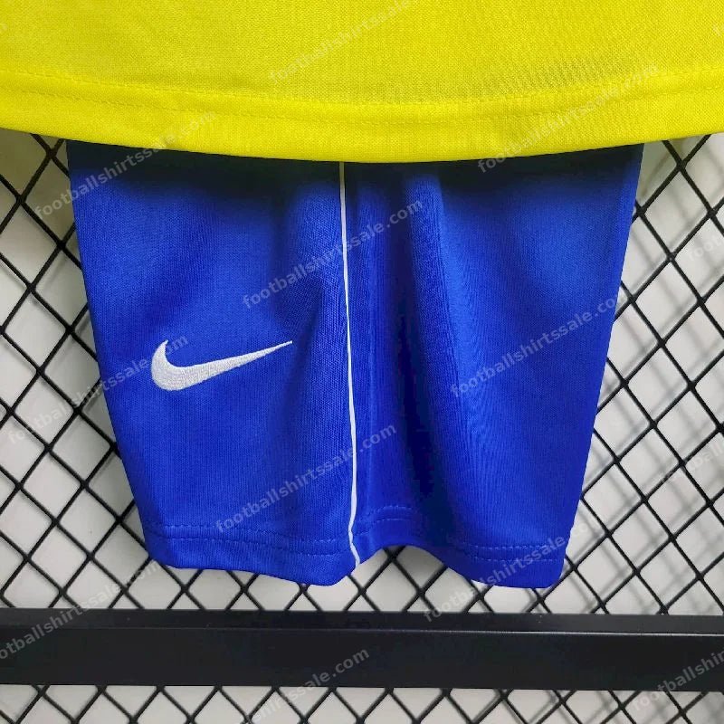2002 Retro Kids Size Brazil Home Soccer Jersey - Detail 3