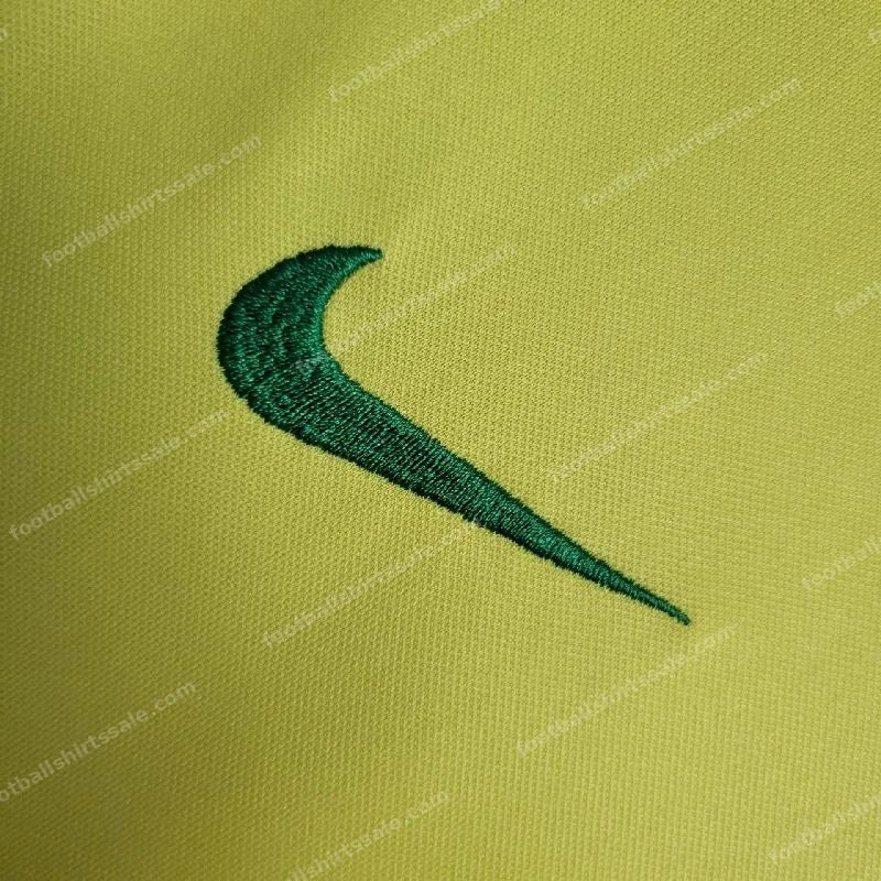 2002 Retro Kids Size Brazil Home Soccer Jersey - Detail 5