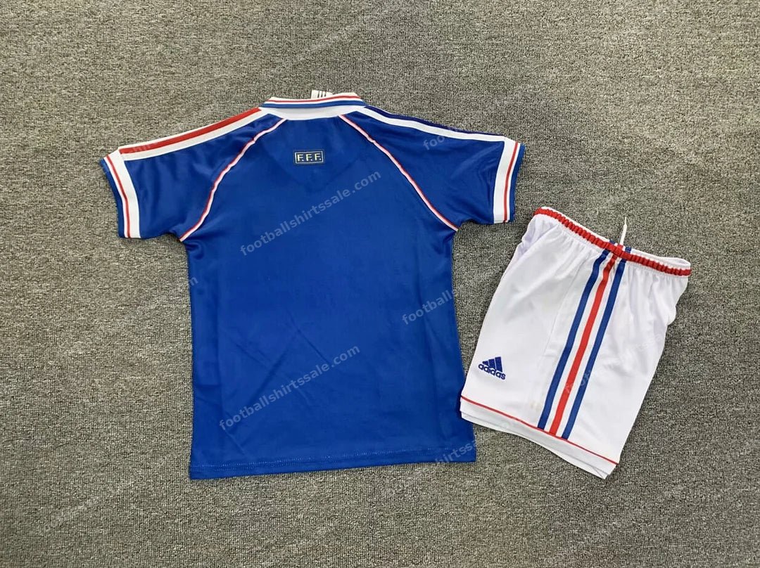 1998 Retro Kids Size France Home Football Shirt - Detail 1