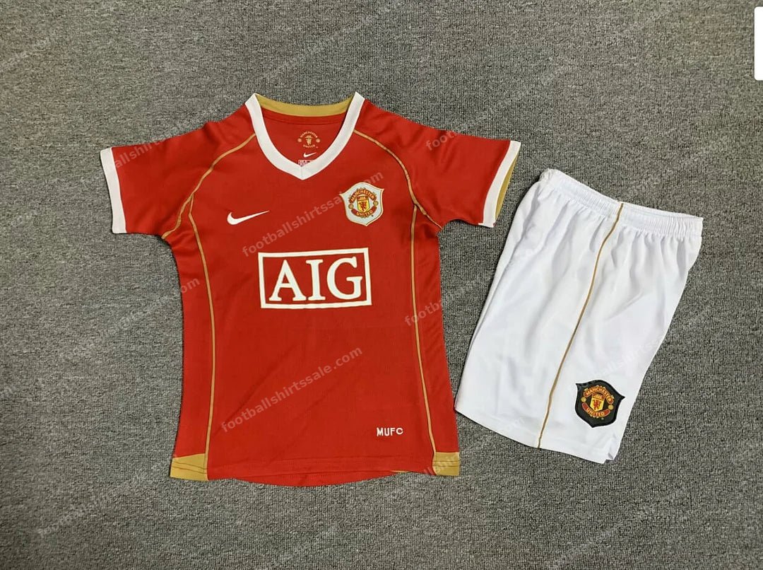 2006/2007 Retro Kids Size Manchester United Home Football Shirt 1:1 Thai Quality