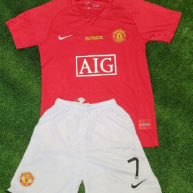 2007/2008 Retro Kids Size Manchester United Home Football Shirt 1:1 Thai Quality