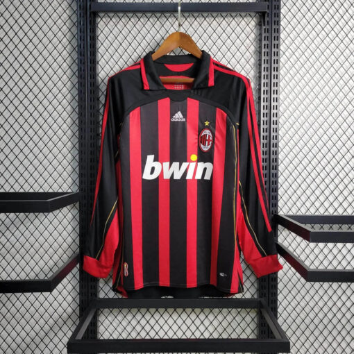 2006/2007 Retro Long Sleeve AC Milan Home Football Shirt 1:1 Thai Quality