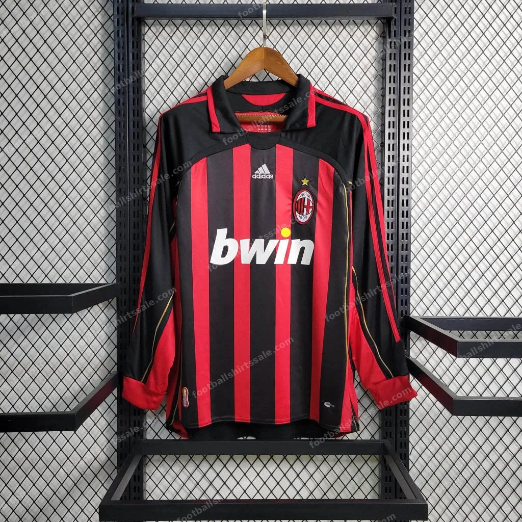 2006/2007 Retro Long Sleeve AC Milan Home Football Shirt 1:1 Thai Quality