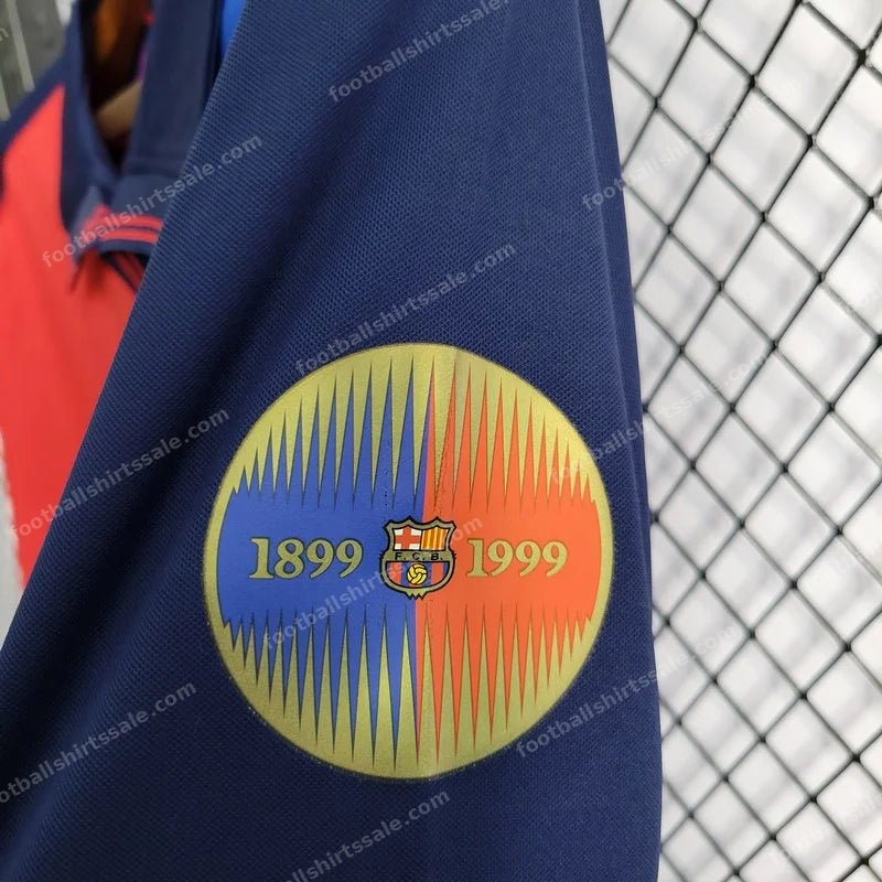 Retro Long Sleeve Barcelona 100th Anniversary Version Football Shirt Home 1:1 Thai Quality - Detail 8