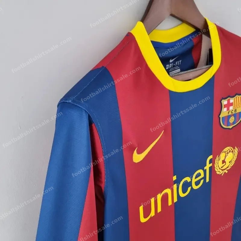 2010/2011 Retro Long Sleeve Barcelona Home Football Shirt 1:1 Thai Quality - Detail 3