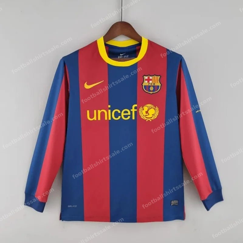2010/2011 Retro Long Sleeve Barcelona Home Football Shirt 1:1 Thai Quality