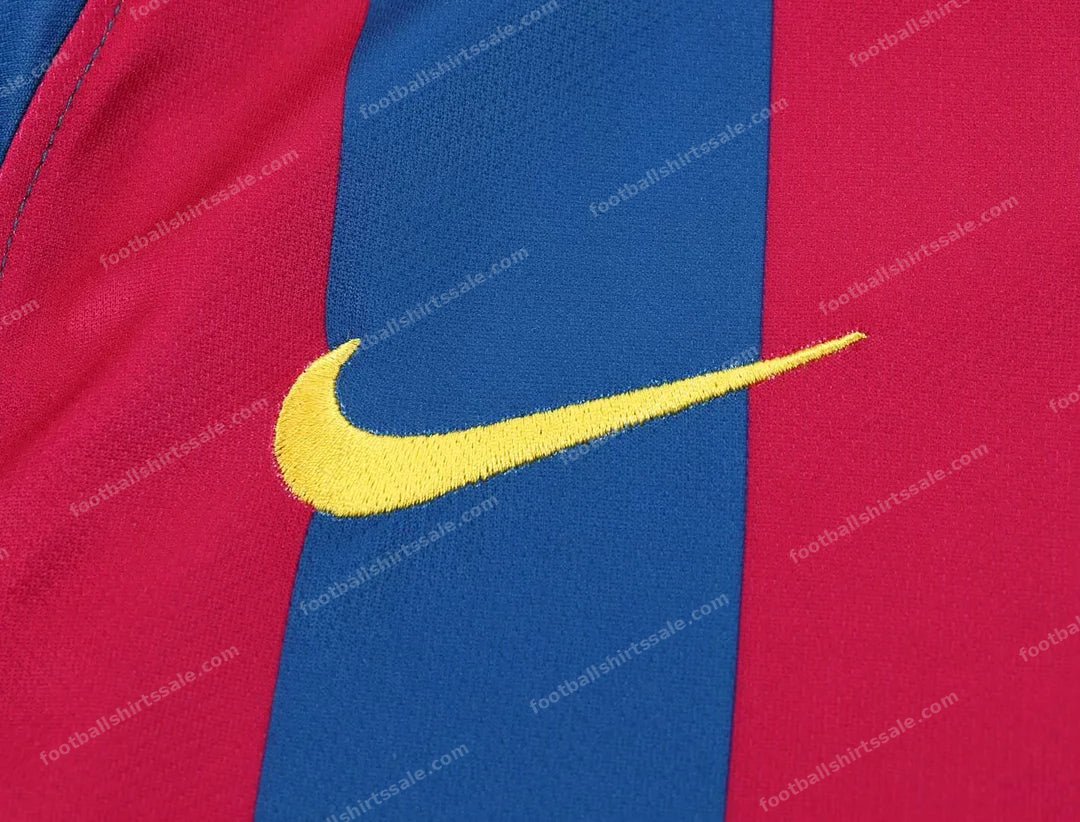 2005/2006 Retro Long Sleeve Barcelona Home Football Shirt Kids - Detail 2