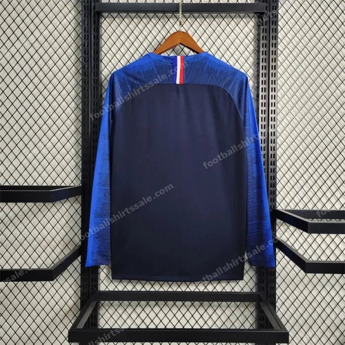 2018 Retro Long Sleeve FIFA World Cup France Home Football Shirt - Detail 1