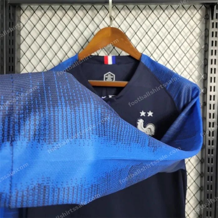 2018 Retro Long Sleeve FIFA World Cup France Home Football Shirt - Detail 3