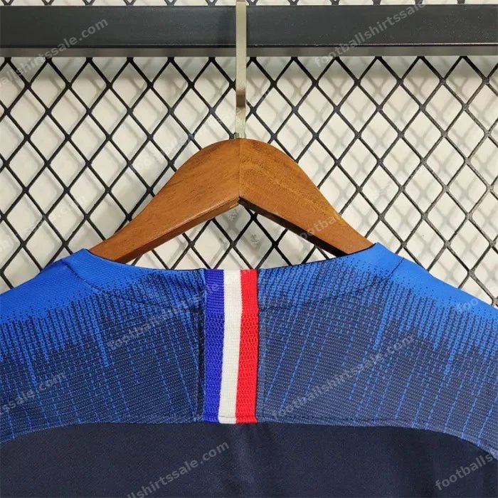 2018 Retro Long Sleeve FIFA World Cup France Home Football Shirt - Detail 7
