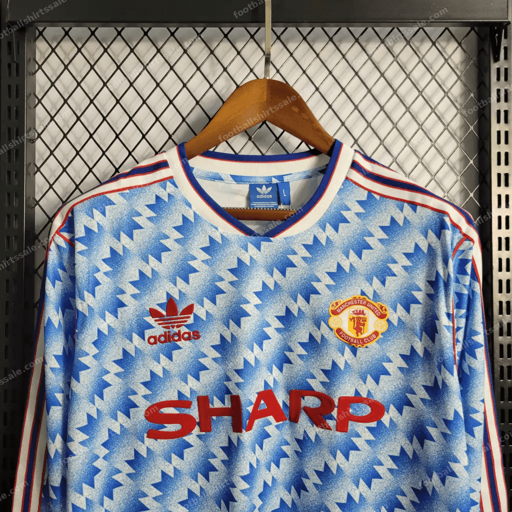 1990/1992 Retro Long Sleeve Manchester United Away Football Shirt 1:1 Thai Quality - Detail 2