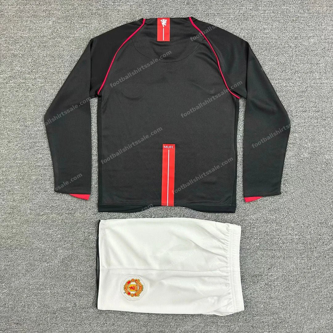2007/2008 Retro Long Sleeve Manchester United Away Football Shirt Kids Size - Detail 1
