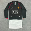 2007/2008 Retro Long Sleeve Manchester United Away Football Shirt Kids Size