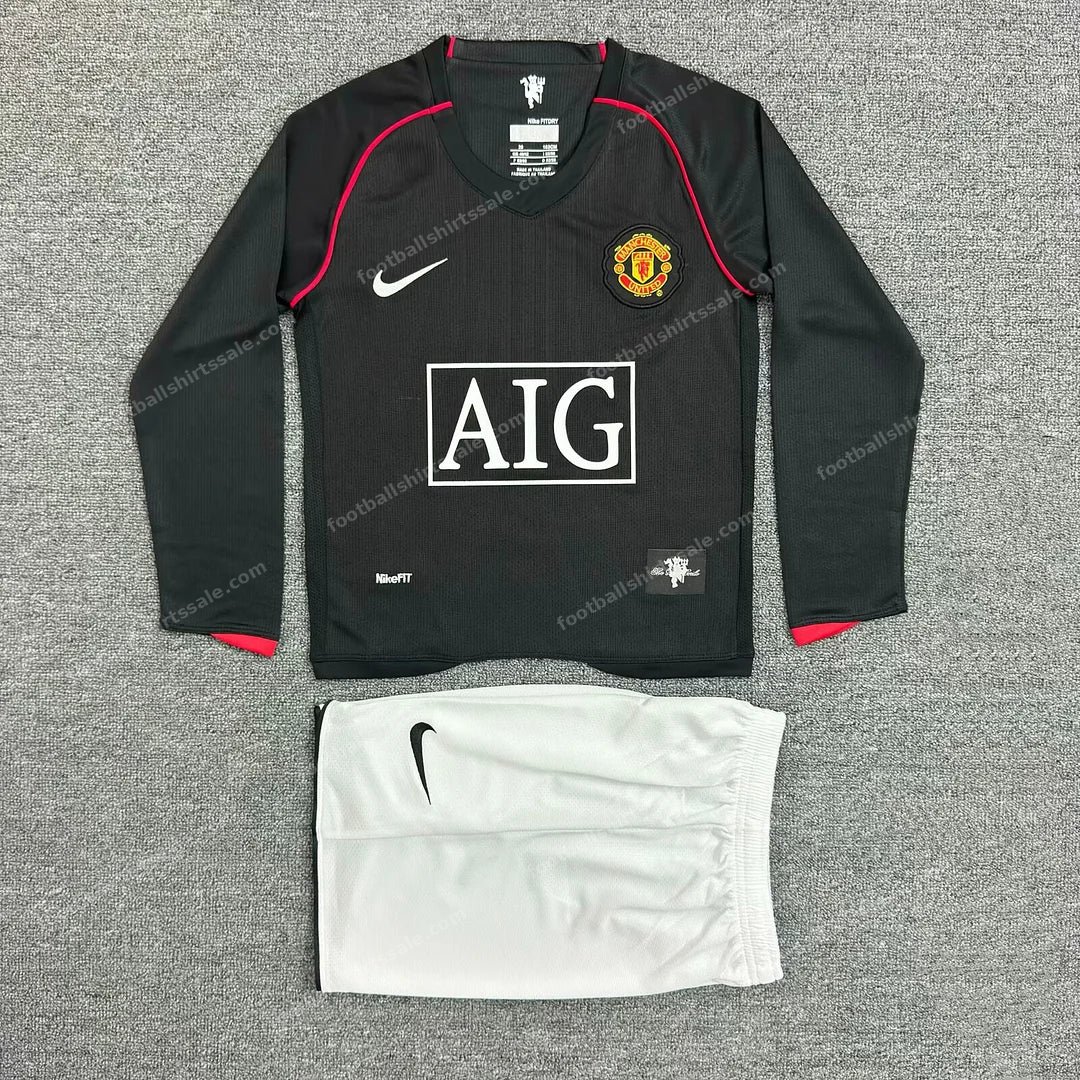 2007/2008 Retro Long Sleeve Manchester United Away Football Shirt Kids Size