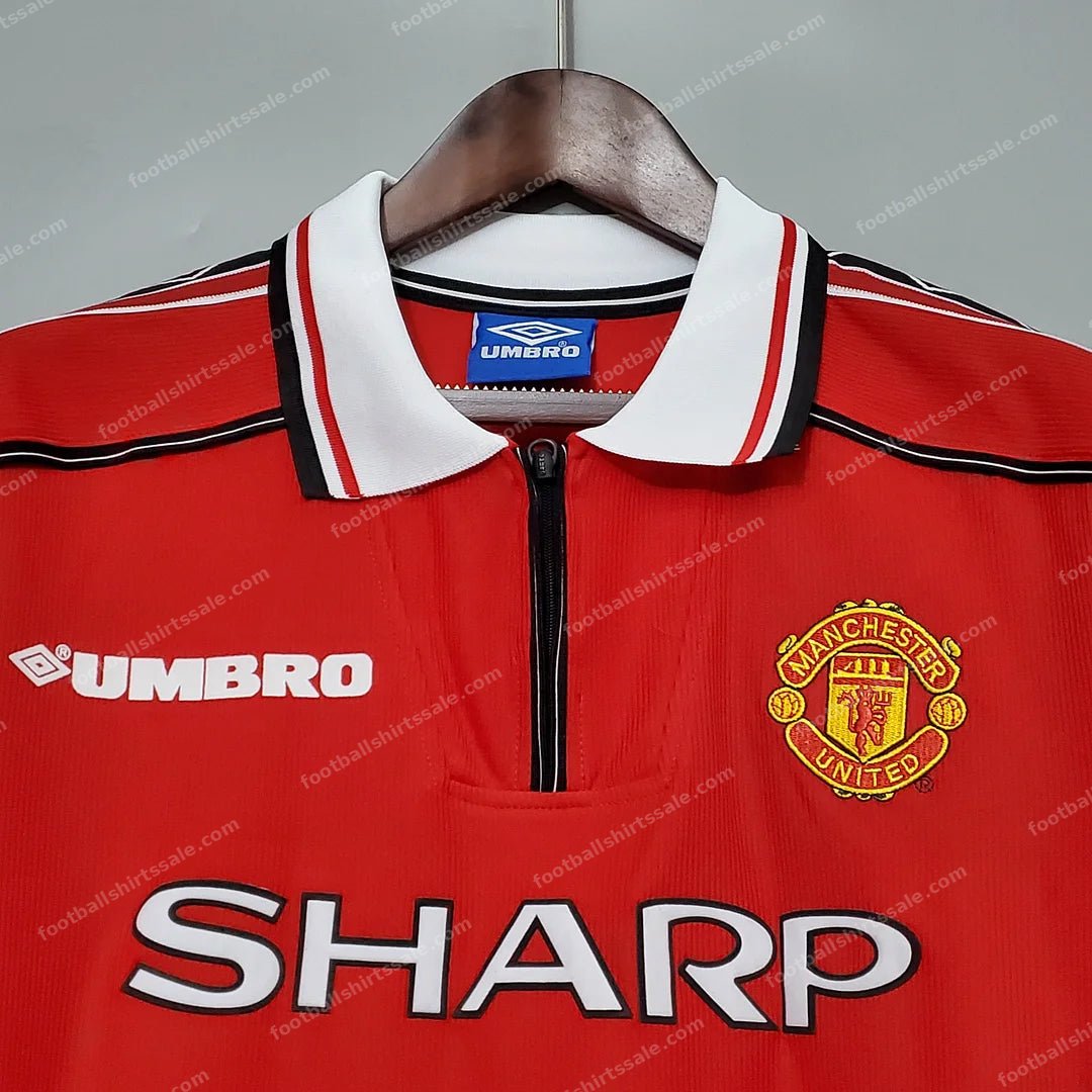 1998-1999 Retro Long Sleeve Manchester United Home Football Shirt 1:1 Thai Quality - Detail 2