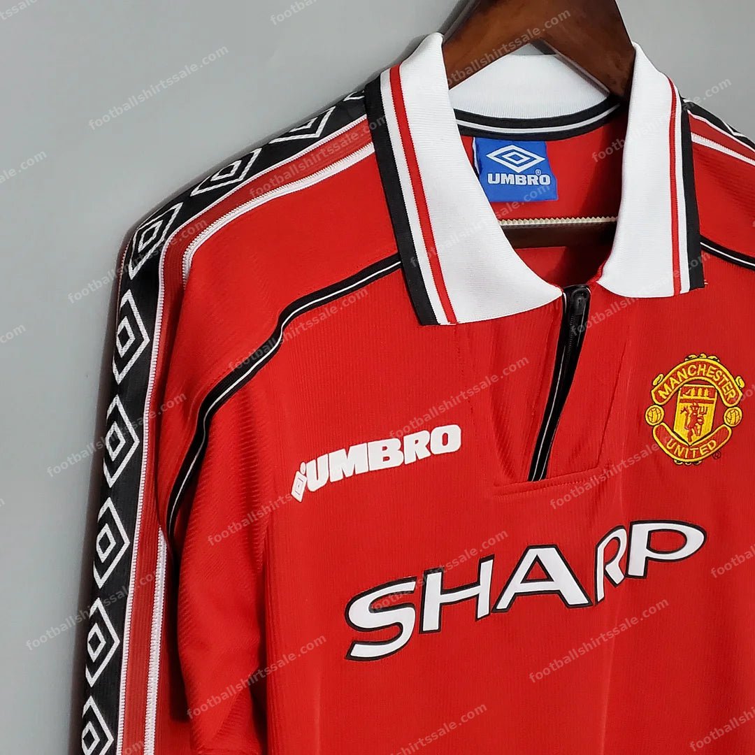 1998-1999 Retro Long Sleeve Manchester United Home Football Shirt 1:1 Thai Quality - Detail 3