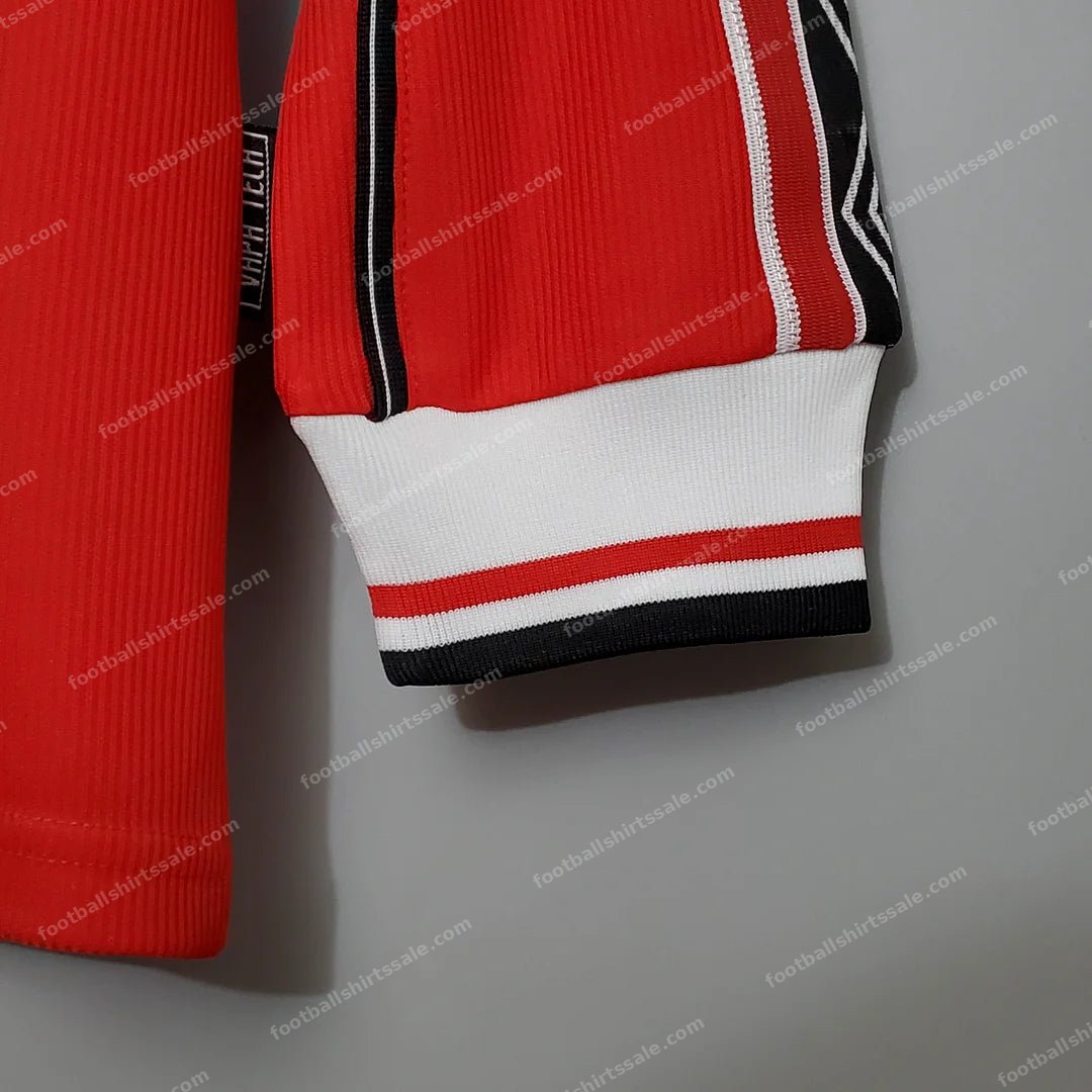 1998-1999 Retro Long Sleeve Manchester United Home Football Shirt 1:1 Thai Quality - Detail 6
