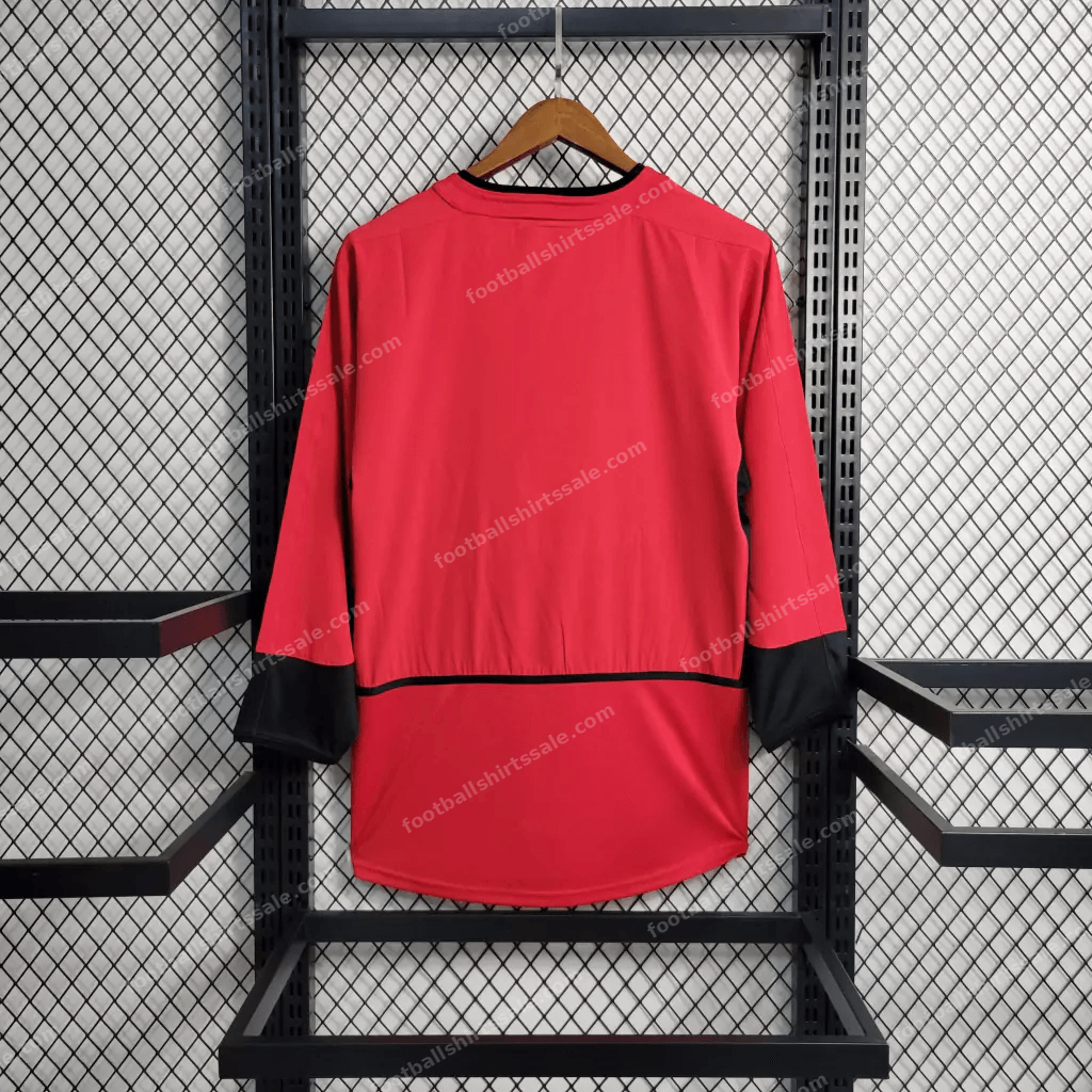 2002/2004 Retro Long Sleeve Manchester United Home Football Shirt 1:1 Thai Quality - Detail 1