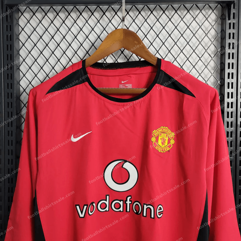 2002/2004 Retro Long Sleeve Manchester United Home Football Shirt 1:1 Thai Quality - Detail 2