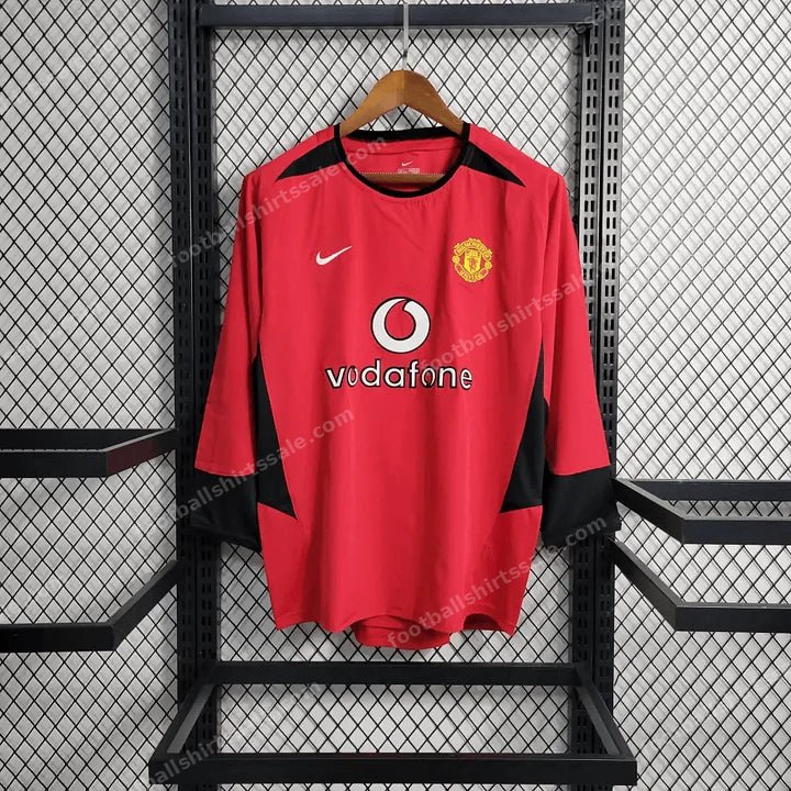 2002/2004 Retro Long Sleeve Manchester United Home Football Shirt 1:1 Thai Quality