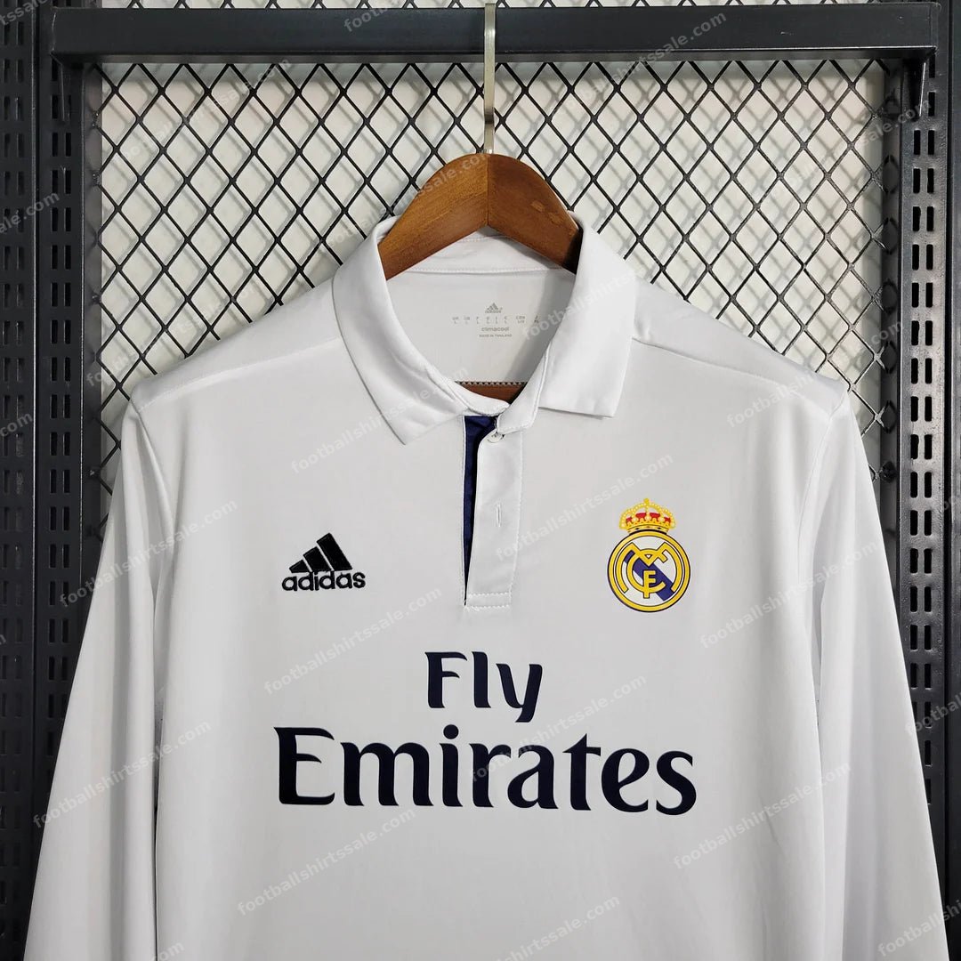 2016/2017 Retro Long Sleeve Real Madrid Home Football Shirt 1:1 Thai Quality - Detail 2
