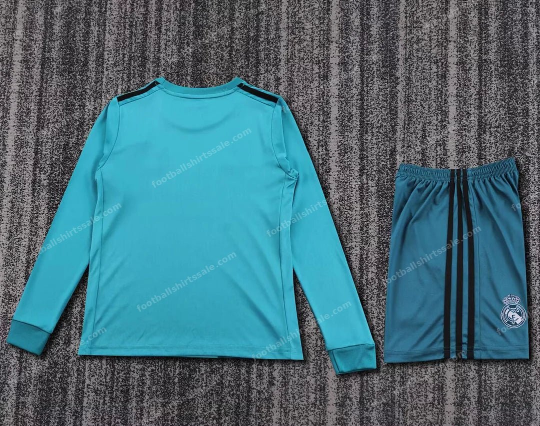 2017/2018 Retro Long Sleeve Real Madrid Third Away Football Shirt Kids Size - Detail 1