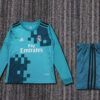 2017/2018 Retro Long Sleeve Real Madrid Third Away Football Shirt Kids Size