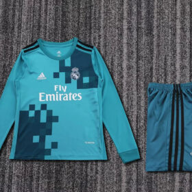 2017/2018 Retro Long Sleeve Real Madrid Third Away Football Shirt Kids Size