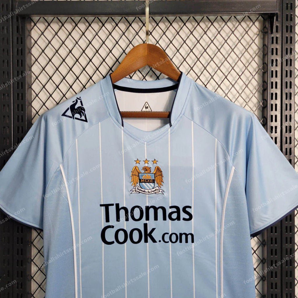 2007/2008 Retro Manchester City Home Football Shirt - Detail 3