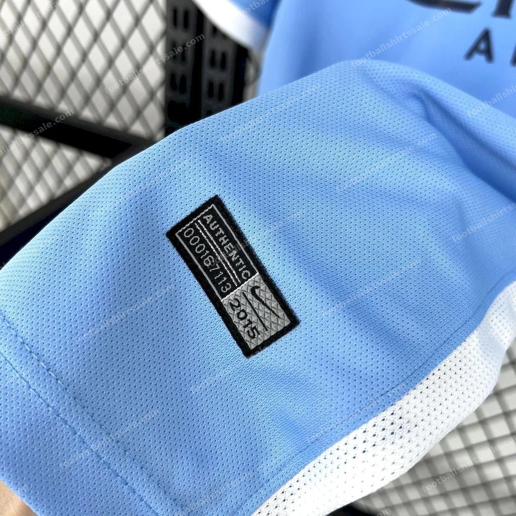 2015/2016 Retro Manchester City Home Football Shirt - Detail 5