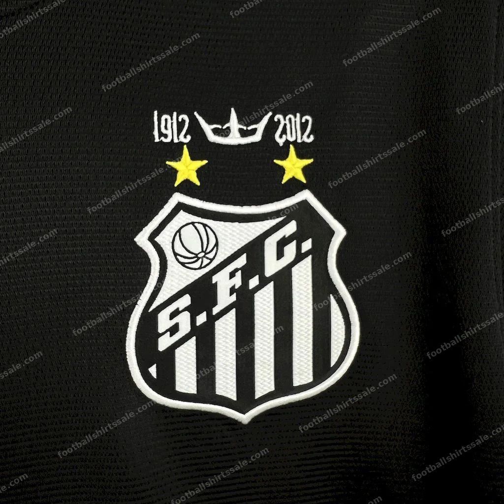 2011/2012 Retro Santos Away Black Football Shirt - Detail 3