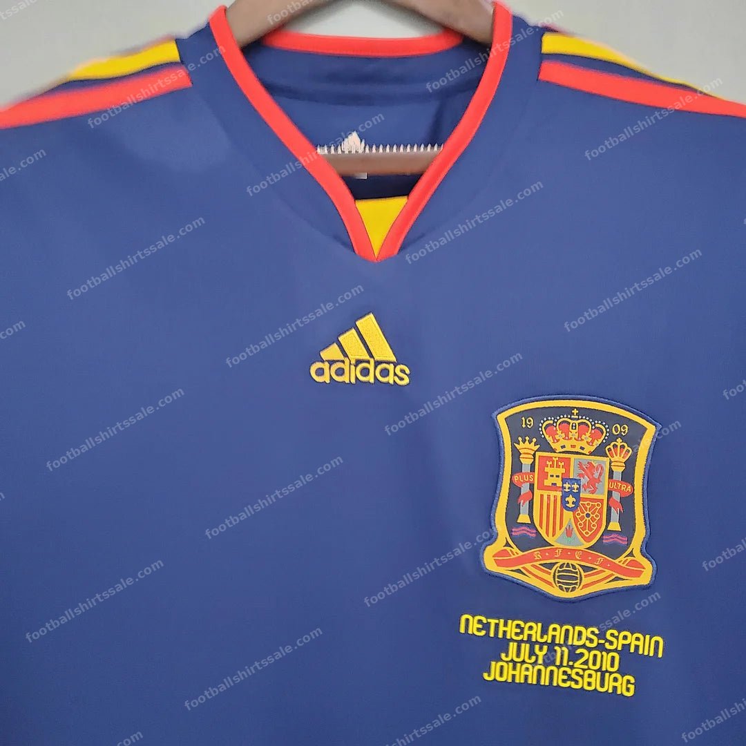 2010 Retro Spain Away Soccer Shirt - Detail 3