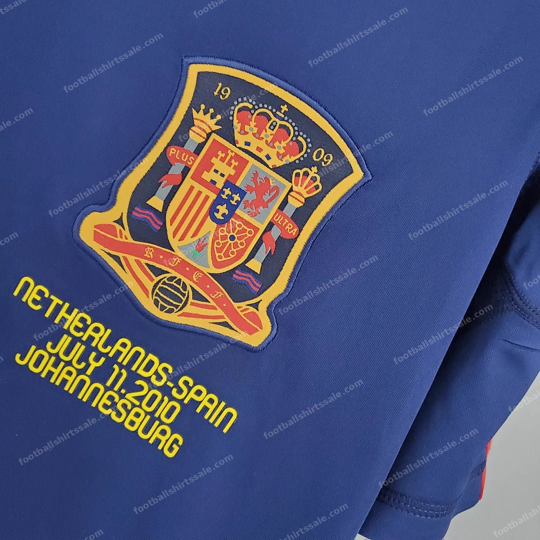 2010 Retro Spain Away Soccer Shirt - Detail 7