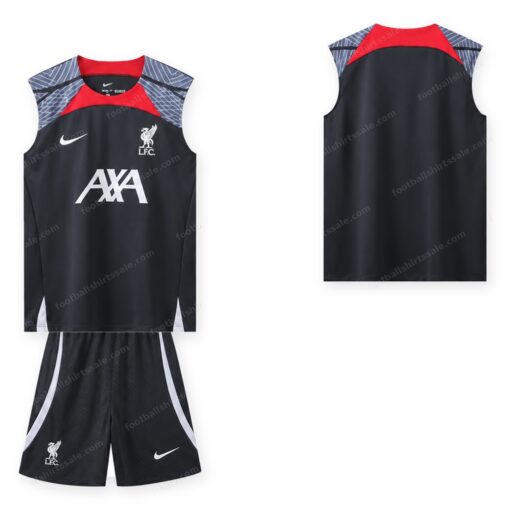 Liverpool Pre Match Black Training Football Kit 24/25