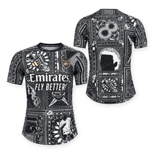 Arsenal Pre Match Black Player Version Football Shirt 24/25