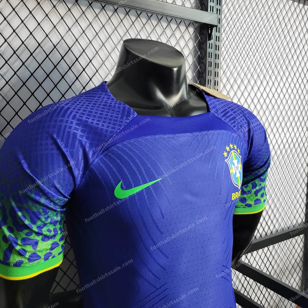 2022 World Cup Brazil Away Soccer Jersey – Player Version - Detail 3