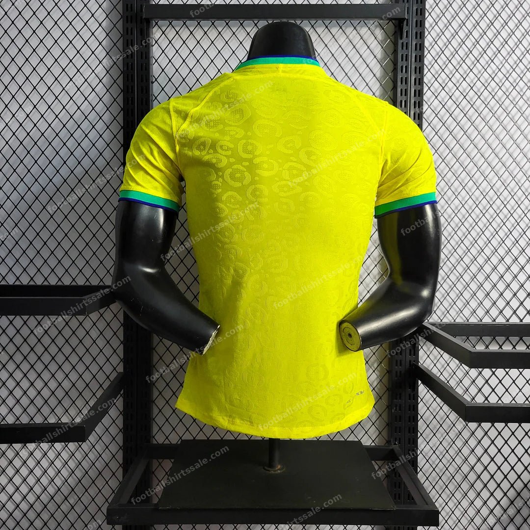 2022 World Cup Brazil Home Soccer Jersey – Player Version - Detail 1