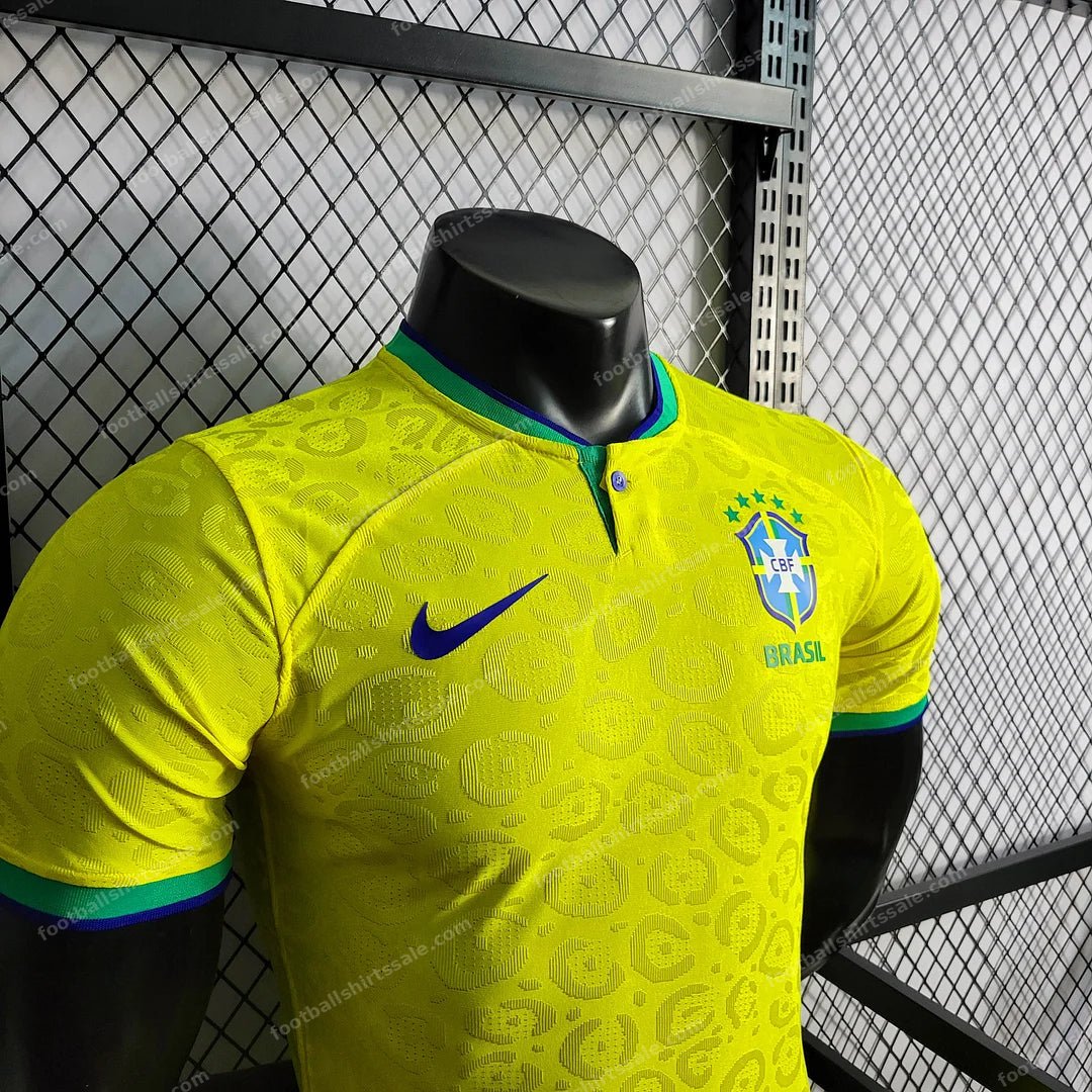 2022 World Cup Brazil Home Soccer Jersey – Player Version - Detail 5