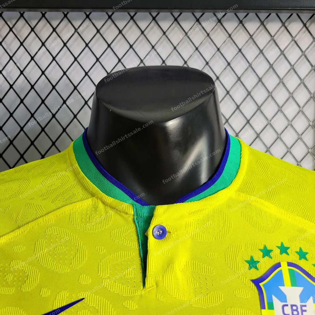 2022 World Cup Brazil Home Soccer Jersey – Player Version - Detail 7