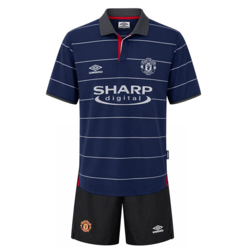 Retro Manchester United Away Kids Kit 99 00