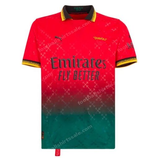 AC Milan Fourth X Off White Red Football Shirt 24/25